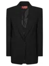 Max Mara Single-breasted Tailored Blazer With Notched Lapel In Black