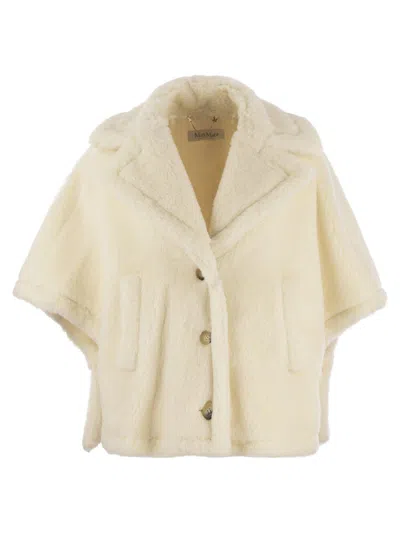 Max Mara Single-breasted Teddy Coat In White