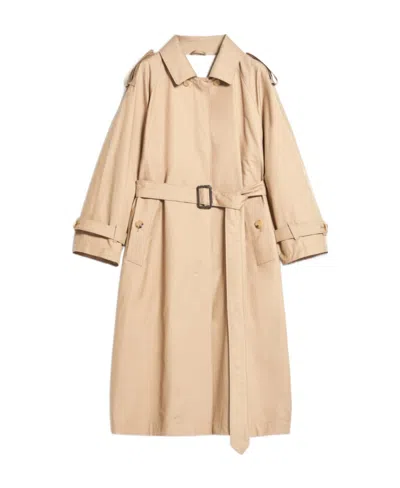 Max Mara Single-breasted Trench Coat In Brown