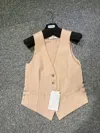 Max Mara Single-breasted Vest In Nude