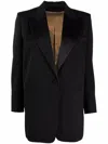 Max Mara Single-breasted Virgin Wool-blend Blazer In Black