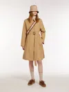 Max Mara Single-breasted Water-repellent Gabardine Trench Coat In Beige