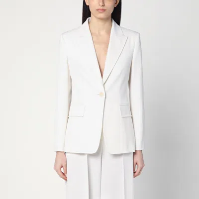 Max Mara Single-breasted White Jacket In Wool