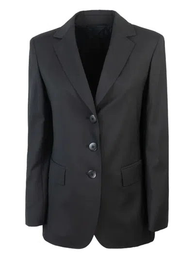 Max Mara Studio Nice Single-breasted Jacket In Black