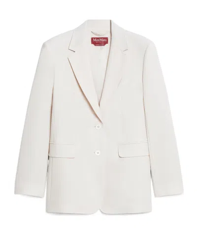 Max Mara Single-breasted Wool Blazer In White