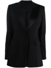 Max Mara Single-breasted Wool-blend Blazer In Black