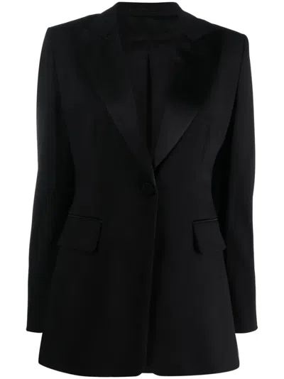 Max Mara Single-breasted Wool-blend Blazer In Black