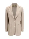 Max Mara Single-breasted Wool-blend Blazer In Gray