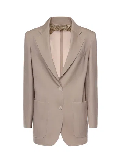 Max Mara Single-breasted Wool-blend Blazer In Gray