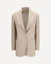 Max Mara Single-breasted Wool-blend Blazer In Neutral