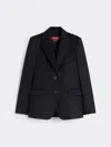 Max Mara Single-breasted Wool Broadcloth Blazer In Black