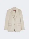Max Mara Single-breasted Wool Broadcloth Blazer In Neutral