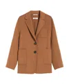 Max Mara Single-breasted Wool Casual Jacket In Brown