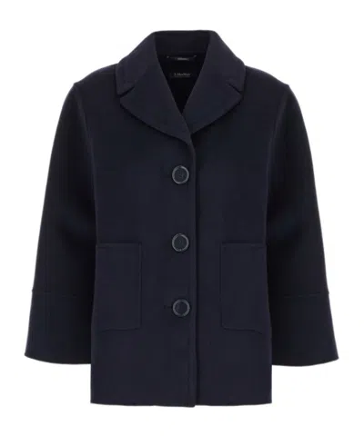Max Mara Single-breasted Wool Coat In Black