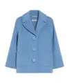 Max Mara Single-breasted Wool Coat In Blue