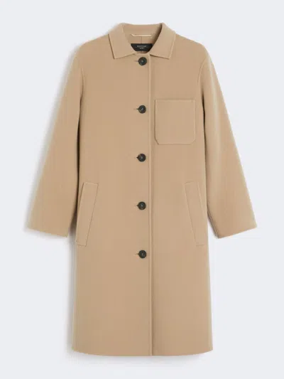 Max Mara Single-breasted Wool Coat In Brown