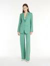 Max Mara Single-breasted Wool Crepe Blazer In Jade