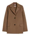 Max Mara Single-breasted Double-faced Wool Jacket In Brown