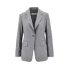 Max Mara Single-breasted Wool Jacket In Gray