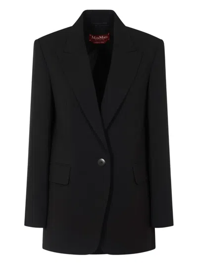 Max Mara Single-button Tailored Blazer In Black