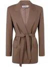 Max Mara Single Buttoned Blazer In Brown