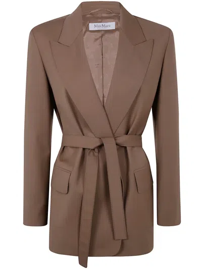 Max Mara Single Buttoned Blazer In Brown