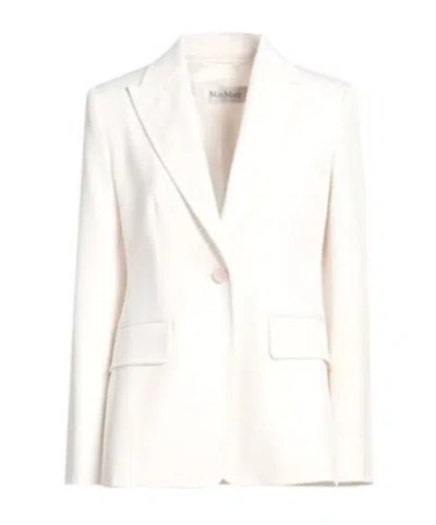 Max Mara Single Suit Jacket In White