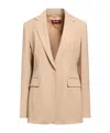 Max Mara Single- Wool Suit In Sand-colored