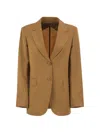 Max Mara Studio Mstassenzi Single-breasted Jacket In Brown