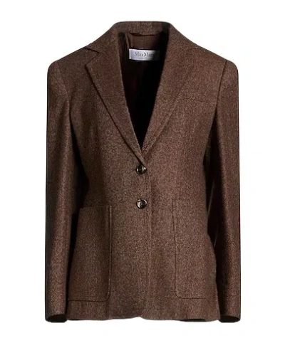 Max Mara Single-breasted Blazer In Brown