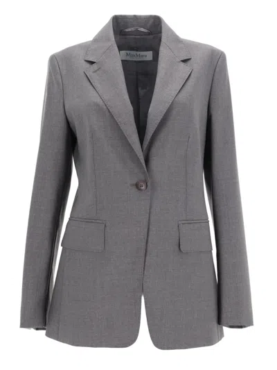 Max Mara Singlebreasted Blazer In Gray
