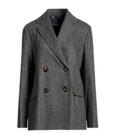 Max Mara Single-breasted Blazer In Grey