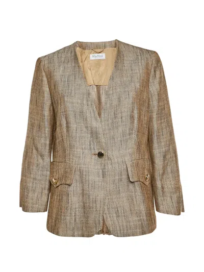 Pre-owned Max Mara Single-breasted Blazer In Neutral