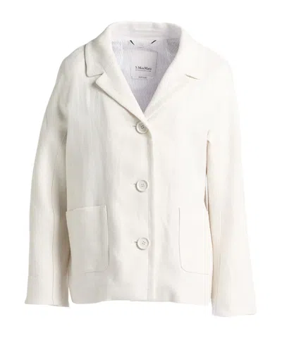 Max Mara Single-breasted Blazers In White