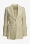 Max Mara Single-breasted Buttoned Blazer In Neutral