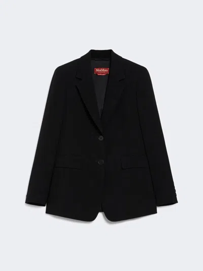 Max Mara Single-breasted Cady Blazer In Black
