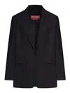 Max Mara Single-breasted Cady Blazer In Black