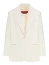 Max Mara Single-breasted Cady Blazer In White