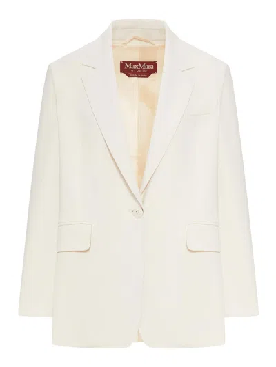 Max Mara Single-breasted Cady Blazer In White