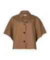 Max Mara Single-breasted Cape In Brown