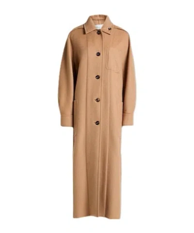 Max Mara Single-breasted Coat In Brown