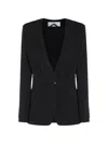 Max Mara Single-breasted Compact Cady Jacket In Blue
