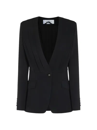 Max Mara Single-breasted Compact Cady Jacket In Blue