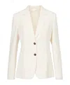Max Mara Single-breasted Cotton Blazer In White