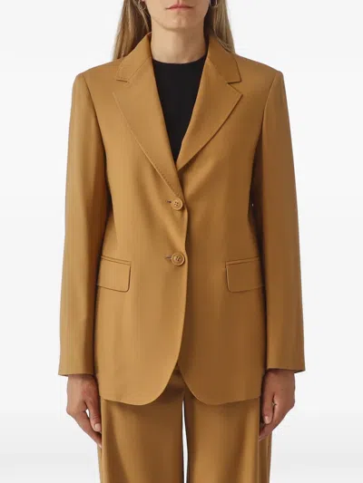 Max Mara Studio Woman Blazer Camel Size 8 Virgin Wool In Brown