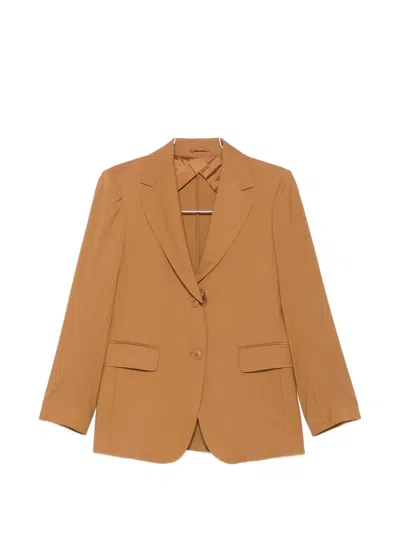Max Mara Single-breasted Notched-lapels Blazer In Nude