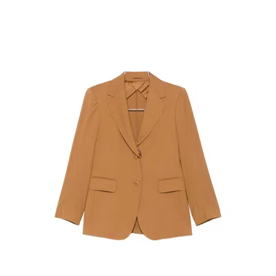 Max Mara Single-breasted Notched-lapels Blazer In Neutral
