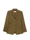 Max Mara Single-breasted Notched-lapels Jacket In Brown