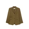 Max Mara Single-breasted Notched-lapels Jacket In Green