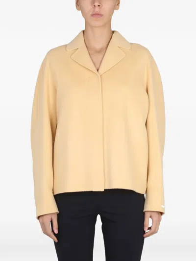 Max Mara Short Notched Lapel Jacket For Women In Yellow